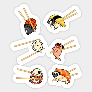 Japanese Sushi Pug Sticker